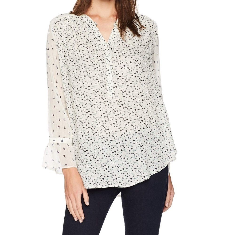 Lucky Brand Multicolor mixed print button blouse